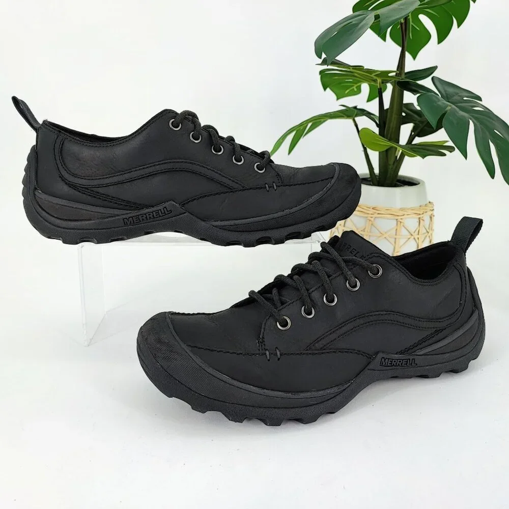 Merrell Men's Loess Black Leather Oxfords Shoes J75421 Size 9.5